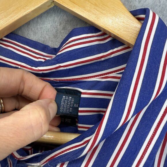Ralph Lauren Mens Sz 3XB Big Button Front Shirt Collar Pony Logo Blue White Red - Picture 5 of 12